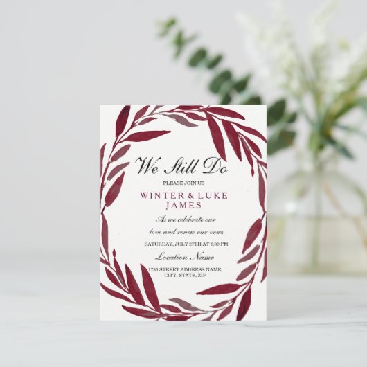 Leaf Wreath We hebben nog steeds een uitnodiging t (Staand voorkant)