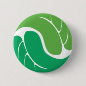 Leaf Yin Yang Ronde Button 5,7 Cm (Voorkant)