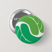 Leaf Yin Yang Ronde Button 5,7 Cm (Voorkant /achterkant)