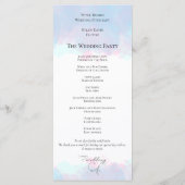  Leaf Zwart Script Pastel Waterverf Bruiloft Programmakaart (Achterkant)