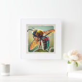 Leafcutter bee 160724IREF254 - Watercolor Vierkante Klok (Huis)
