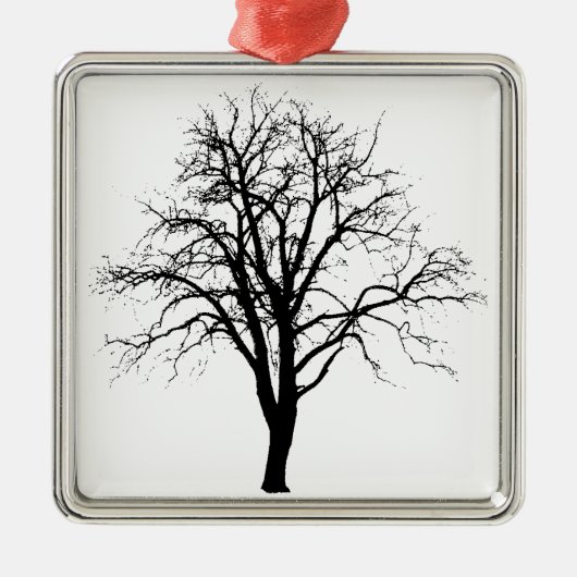 Leafless Tree in Winter Silhouette Metalen Ornament (Voorkant)
