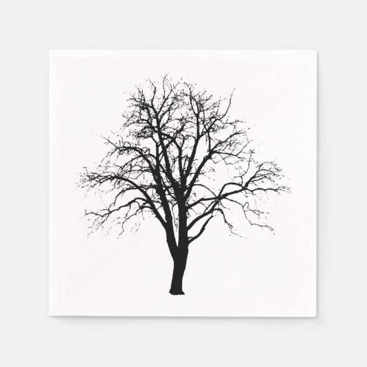 Leafless Tree in Winter Silhouette Servetten (Voorkant)