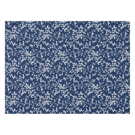 Leafline Spread Navy Wit Tafelkleed (Voorkant (Horizontaal))