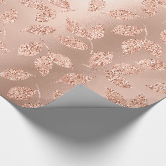 Leafs Botanisch Roos Glam Koperkoper Cadeaupapier (Hoek)