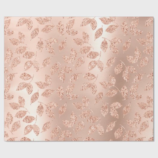 Leafs Botanisch Roos Glam Koperkoper Cadeaupapier (Vlak)