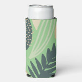 Leafy Art Pattern Green Seltzer Blikjeskoeler (Seltzer Voorkant)