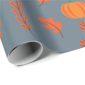 Leafy Autumn Naadloos inpakpapier met pompoenen (Rol Hoek)