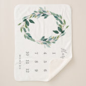 Leafy Baby Milestone Sherpa Deken (Voorkant)