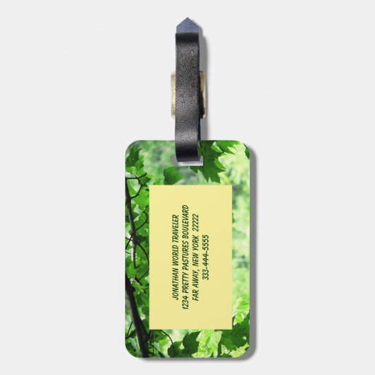 Leafy Bagagelabel (Achterkant verticaal)