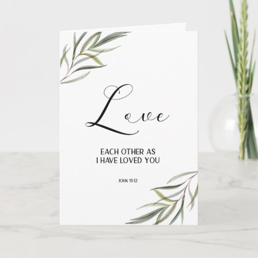 Leafy Bijbel Verse Dank je gevouwen kaart (Voorkant)