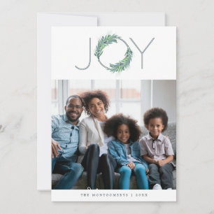 Leafy Blue Joy foto met kerstmis en vakantie Kaart