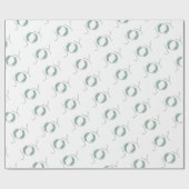 Leafy Blue Joy met kerstmis/vakantie Cadeaupapier (Vlak)