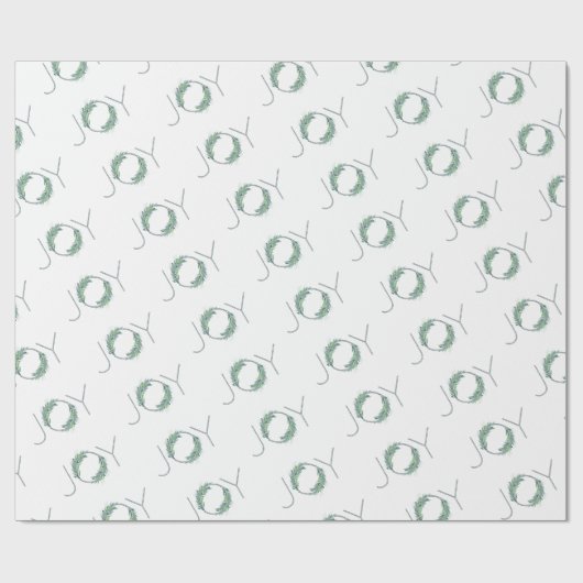 Leafy Blue Joy met kerstmis/vakantie Cadeaupapier (Vlak)