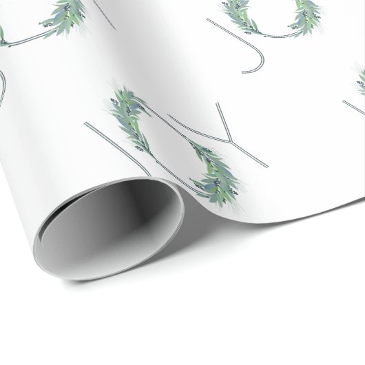 Leafy Blue Joy met kerstmis/vakantie Cadeaupapier (Rol Hoek)