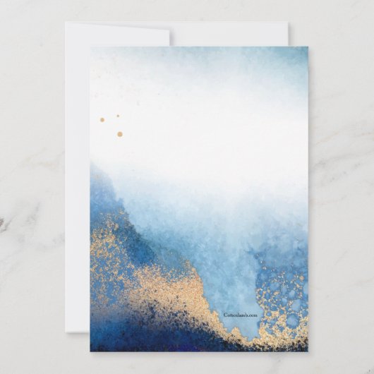 Leafy Blue Lijst Religieuze Kaart (Achterkant)