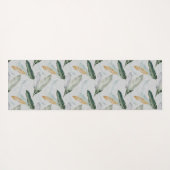 Leafy Boho Botanical Earthy Pattern Monogram Yogamat (Achterkant (horizontaal))