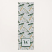 Leafy Boho Botanical Earthy Pattern Monogram Yogamat (Voorkant)