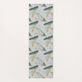 Leafy Boho Botanical Earthy Pattern Monogram Yogamat (Achterkant)