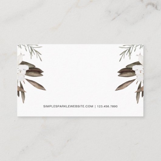 Leafy Boho Floral Klantenkaartje (Achterkant)