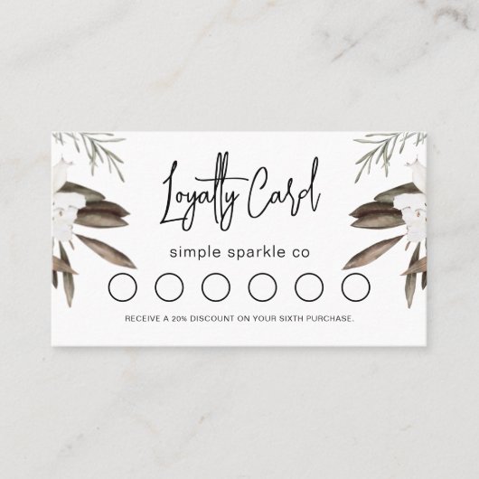 Leafy Boho Floral Klantenkaartje (Voorkant)