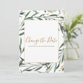 Leafy border change the date card save the date (Staand voorkant)