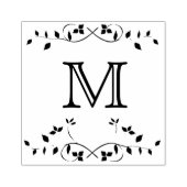 Leafy Border Monogram Rubber Art Stempel (Afrduk)