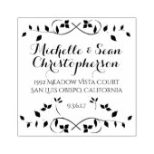 Leafy Border Return Address Art Stamp Rubberstempel (Afrduk)