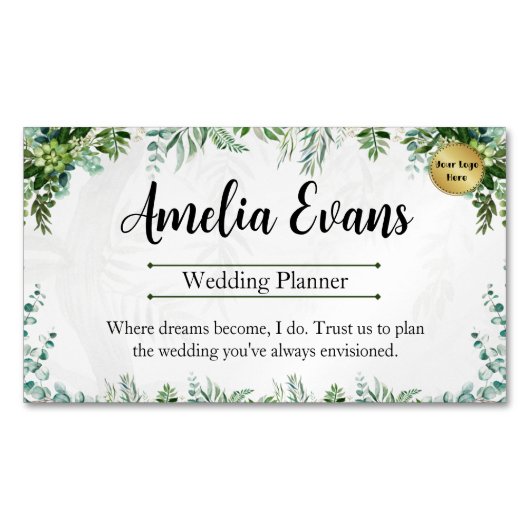  Leafy Botanical Blend Visitekaartje Magnetisch Visitekaartje (Voorkant)