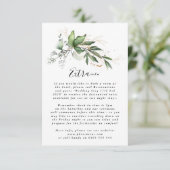 Leafy Botanical Eucalyptus Elegant Greenery Moss Informatiekaartje (Staand voorkant)