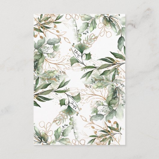 Leafy Botanical Eucalyptus Elegant Greenery Moss Informatiekaartje (Achterkant)