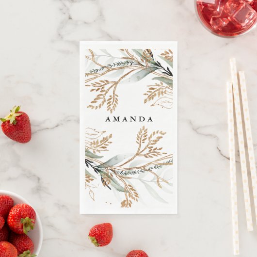 Leafy Botanical Eucalyptus Modern Greenery Branch Servet (Insitu)