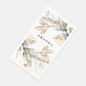 Leafy Botanical Eucalyptus Modern Greenery Branch Servet (Hoek)