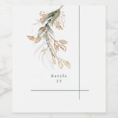 Leafy Botanical Eucalyptus Modern Greenery Branch Wijn Etiket (Enkel label)