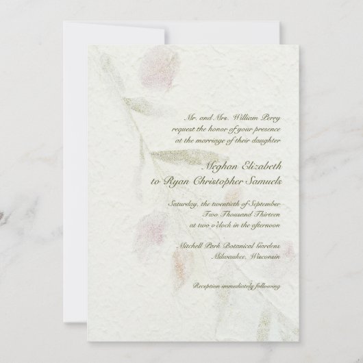 Leafy Botanical Natural Garden Wedding Kaart (Voorkant)