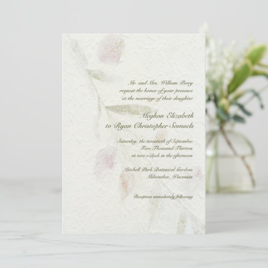 Leafy Botanical Natural Garden Wedding Kaart (Staand voorkant)