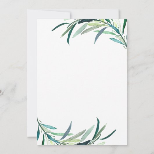 Leafy Botanical Wedding Kaart (Achterkant)
