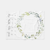 Leafy Botanical Wreatsmaandelijkse Baby Mijlsteen Fleece Deken (Voorkant (Horizontaal))