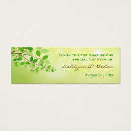 Leafy Branch Wedding Label Mini Visitekaartjes