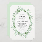Leafy Bridal Shower Invitation Kaart (Voorkant / Achterkant)