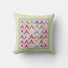 Leafy Chevron op Tan/MintThrow Pillow Kussen