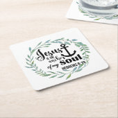 Leafy Christelijk/Bijbel Kartonnen Onderzetters (Schuin)