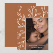 Leafy Coral Lijst met kerstmis Feestdagenkaart (Voorkant / Achterkant)