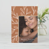 Leafy Coral Lijst met kerstmis Feestdagenkaart (Staand voorkant)