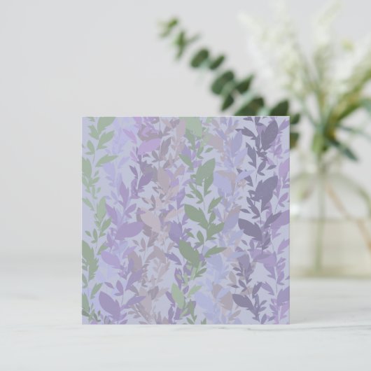 Leafy Creeping Vine Drawing Pattern With Pastels Kaart (Staand voorkant)