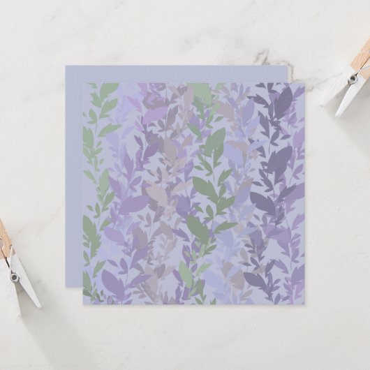 Leafy Creeping Vine Drawing Pattern With Pastels Kaart (Voorkant / Achterkant in situ)