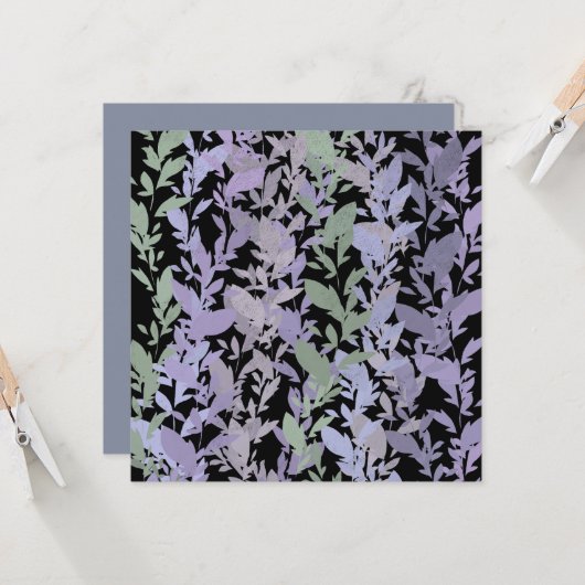 Leafy Creeping Vine Drawing Pattern With Pastels Kaart (Voorkant / Achterkant in situ)