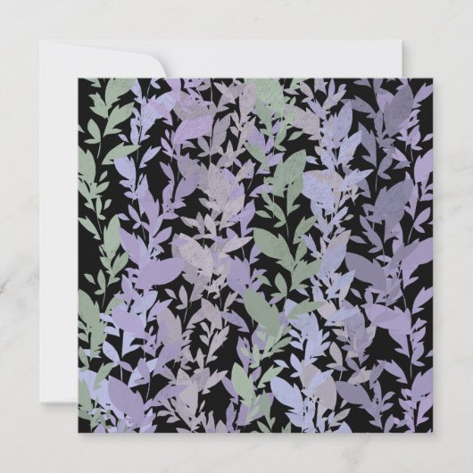Leafy Creeping Vine Drawing Pattern With Pastels Kaart (Voorkant)