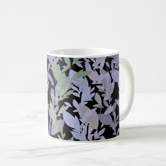 Leafy Creeping Vine Drawing Pattern With Pastels Koffiemok (Voorkant rechts)