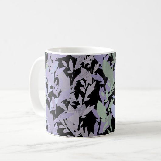 Leafy Creeping Vine Drawing Pattern With Pastels Koffiemok (Voorkant links)